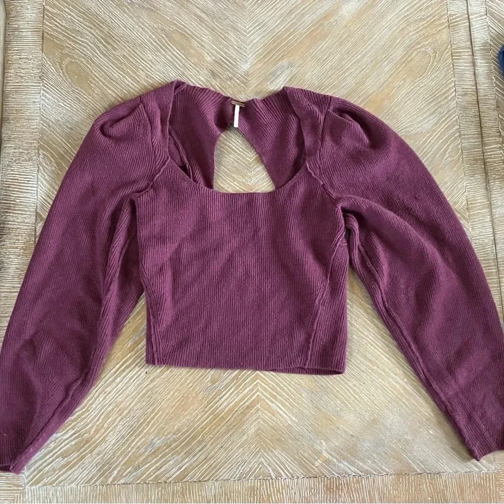 NWT Free People Saffron Open Back Sweater Women Long Sleeve Square Neck (s)